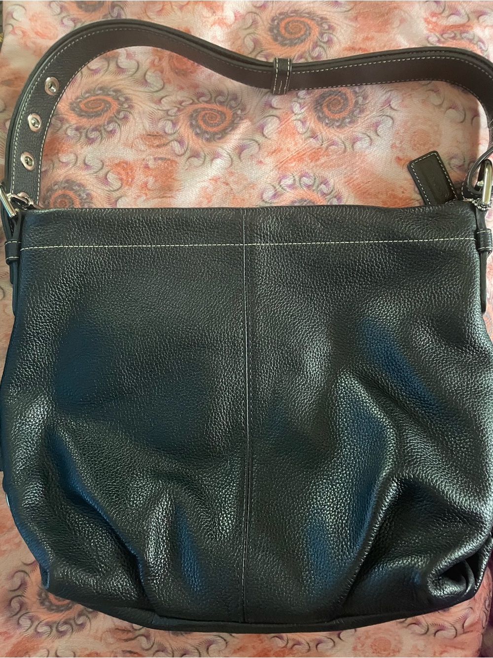 COACH Black Leather Shoulder Bag with Silver Hardware - Picture 2 of 7